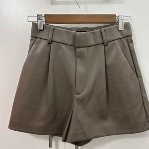 Zara Tan High Waist Dress Shorts